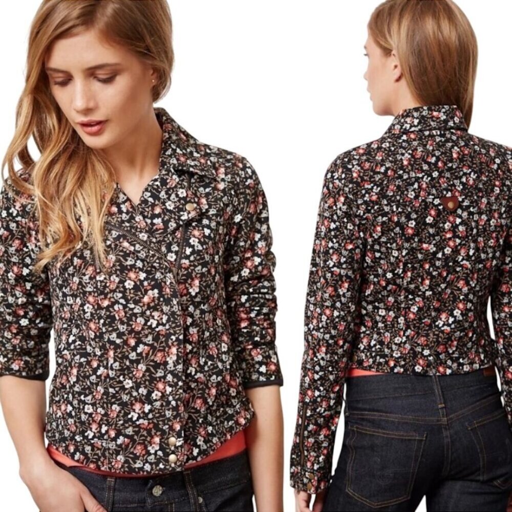 Anthropologie Hei Hei Tinsley Floral Moto Jacket